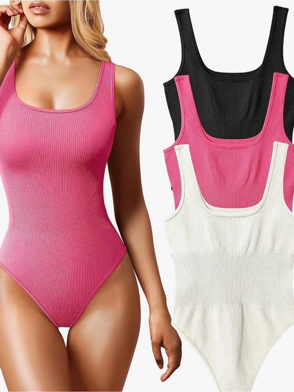 Ribbed One-Piece nylon Leotard- 3 pack